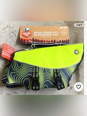 Arcadia High Visibility Neon Yellow Dog Flotation Vest - Small